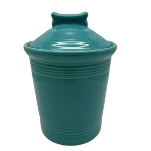 Fiesta 2 Qt Canister Medium Turquoise Dog Bone Ceramic Storage Retired READ